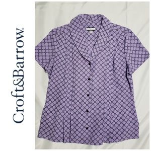 ⭐ Croft & Barrow Purple Pleated Blouse (Small)